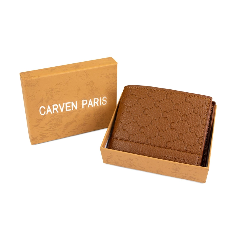 BILLETERA HOMBRE LUCCA CAFE  CON MONEDERO CARVEN PARIS - 2