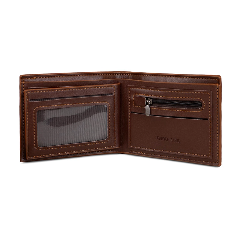 BILLETERA HOMBRE LUCCA CAFE  CON MONEDERO CARVEN PARIS - 7