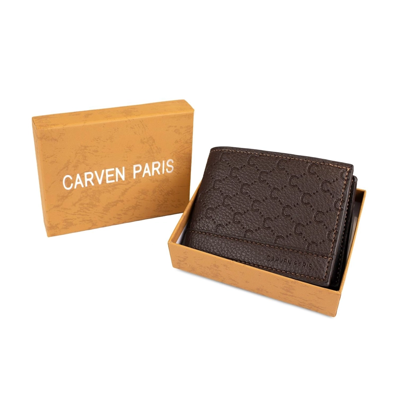 BILLETERA HOMBRE LUCCA CAFE  CON MONEDERO OSCURO CARVEN PARIS - 2