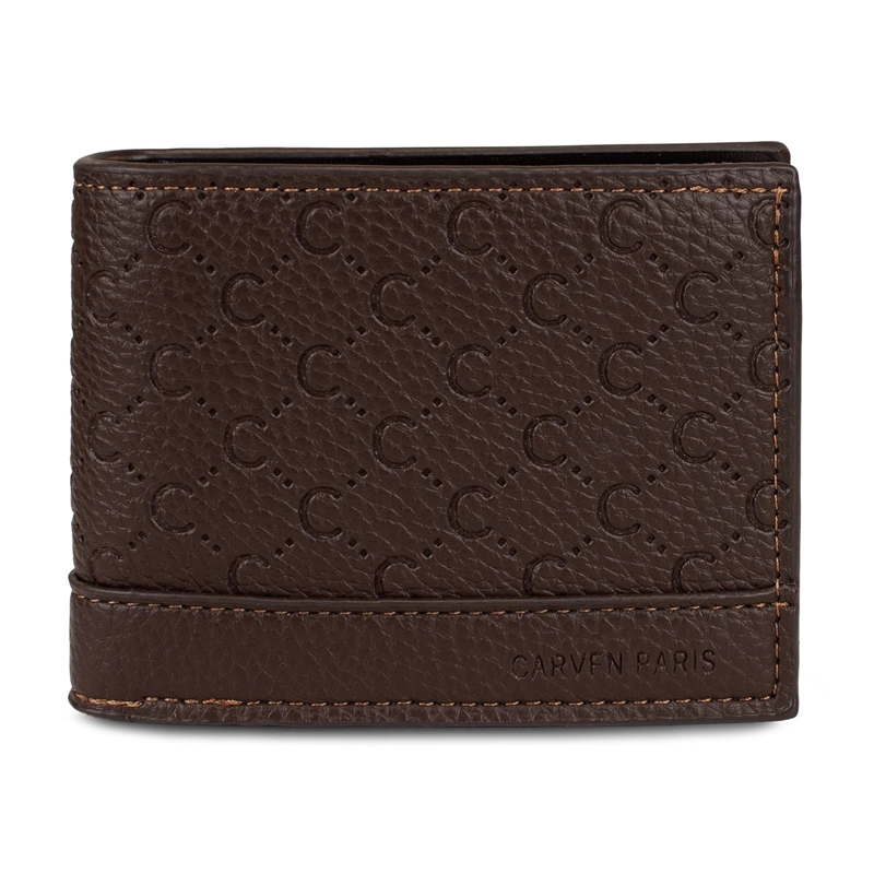 BILLETERA HOMBRE LUCCA CAFE  CON MONEDERO OSCURO CARVEN PARIS - 3