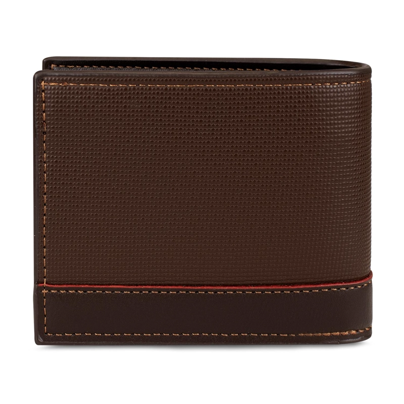 BILLETERA HOMBRE GINO CAFE  CON MONEDERO OSCURO CARVEN PARIS - 5