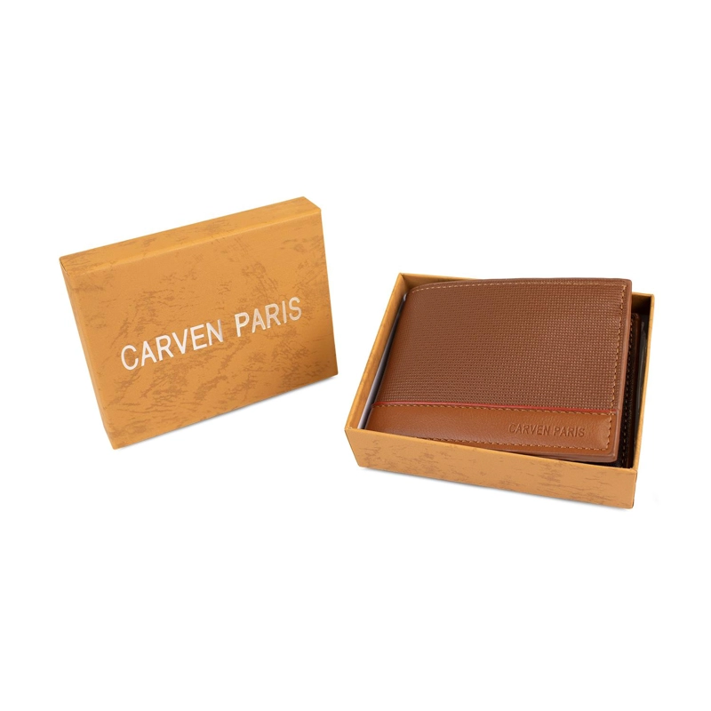 BILLETERA HOMBRE GINO CAFE  CON MONEDERO CARVEN PARIS - 2