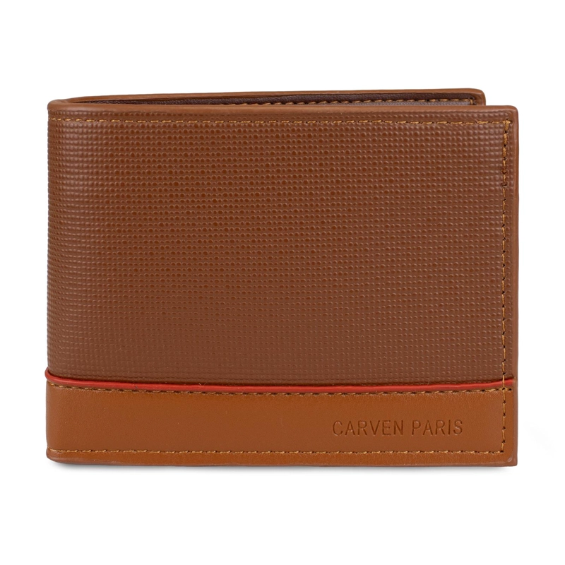 BILLETERA HOMBRE GINO CAFE  CON MONEDERO CARVEN PARIS - 3