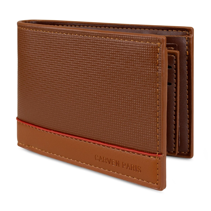 BILLETERA HOMBRE GINO CAFE  CON MONEDERO CARVEN PARIS - 4