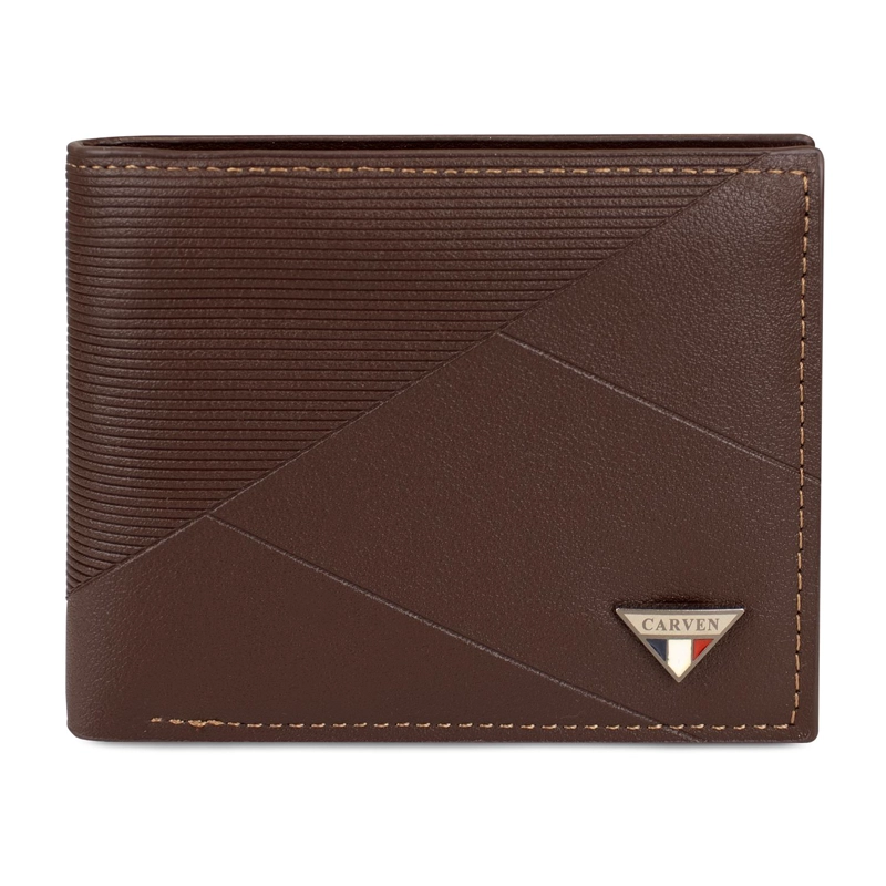 BILLETERA HOMBRE ENZO CAFE  CON MONEDERO CARVEN PARIS - 3