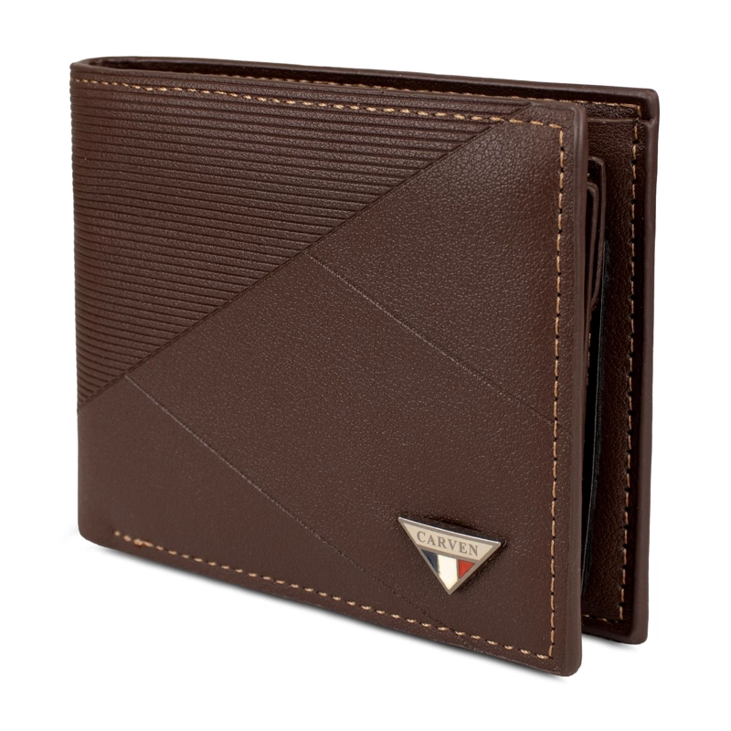 BILLETERA HOMBRE ENZO CAFE  CON MONEDERO CARVEN PARIS - 4