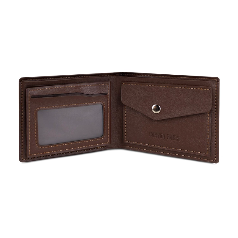 BILLETERA HOMBRE ENZO CAFE  CON MONEDERO CARVEN PARIS - 7