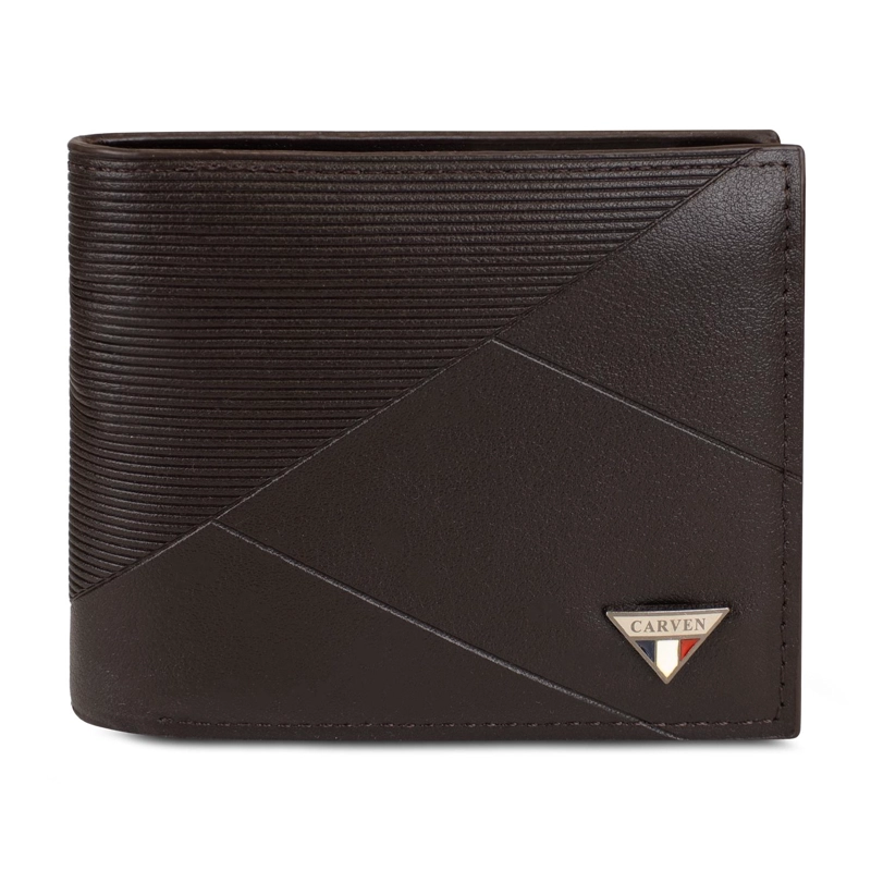BILLETERA HOMBRE ENZO CAFE  OSCURO CON MONEDERO CARVEN PARIS - 3