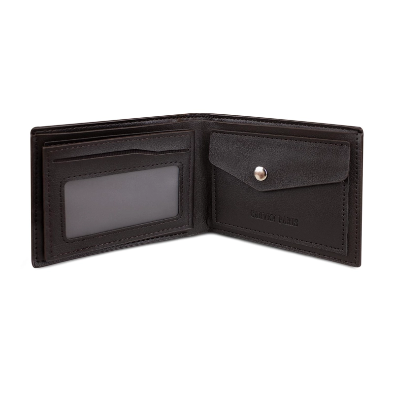 BILLETERA HOMBRE ENZO CAFE  OSCURO CON MONEDERO CARVEN PARIS - 7