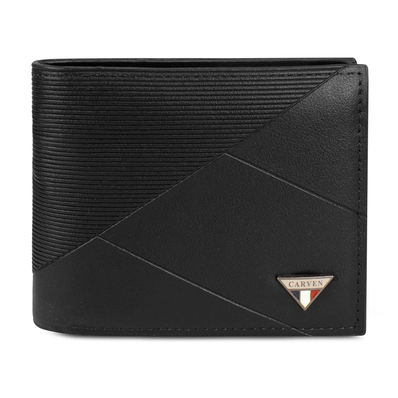 BILLETERA HOMBRE ENZO NEGRA CON MONEDERO CARVEN PARIS - 3