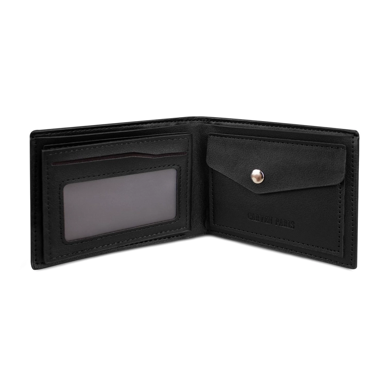 BILLETERA HOMBRE ENZO NEGRA CON MONEDERO CARVEN PARIS - 7