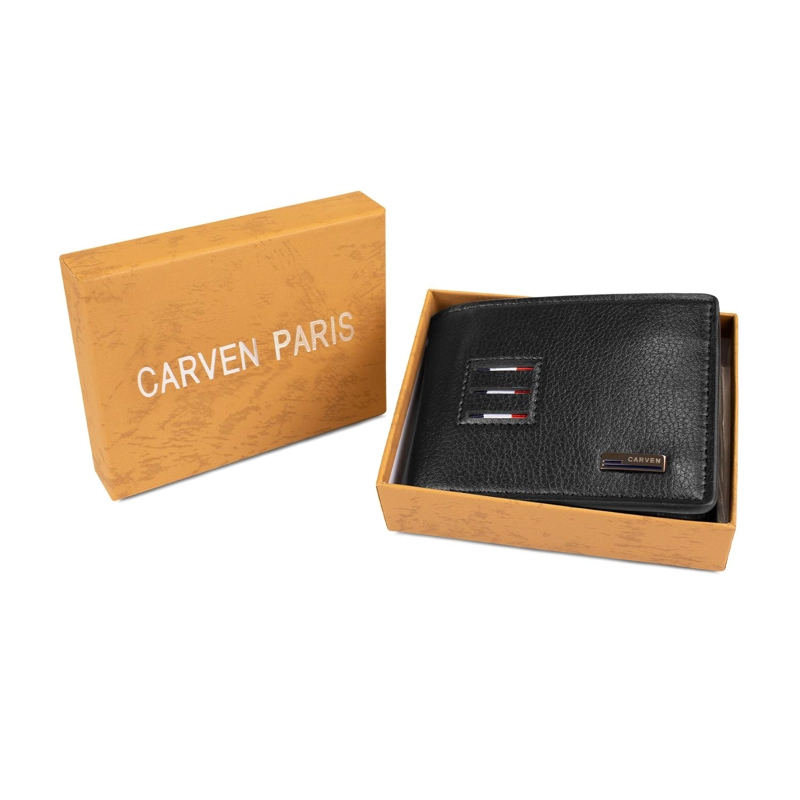 BILLETERA HOMBRE TOMMY NEGRA CARVEN PARIS - 2