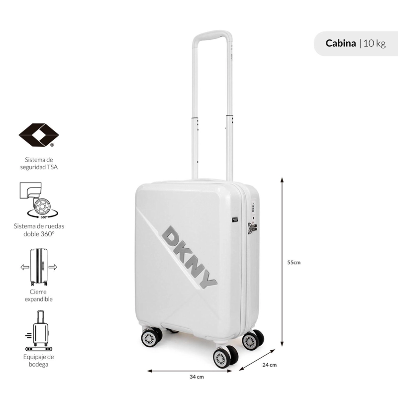 PACK 2 MALETAS S 10KG + M 20KG DONNA KARAN YOUR CALL BLANCA DKNY - 3