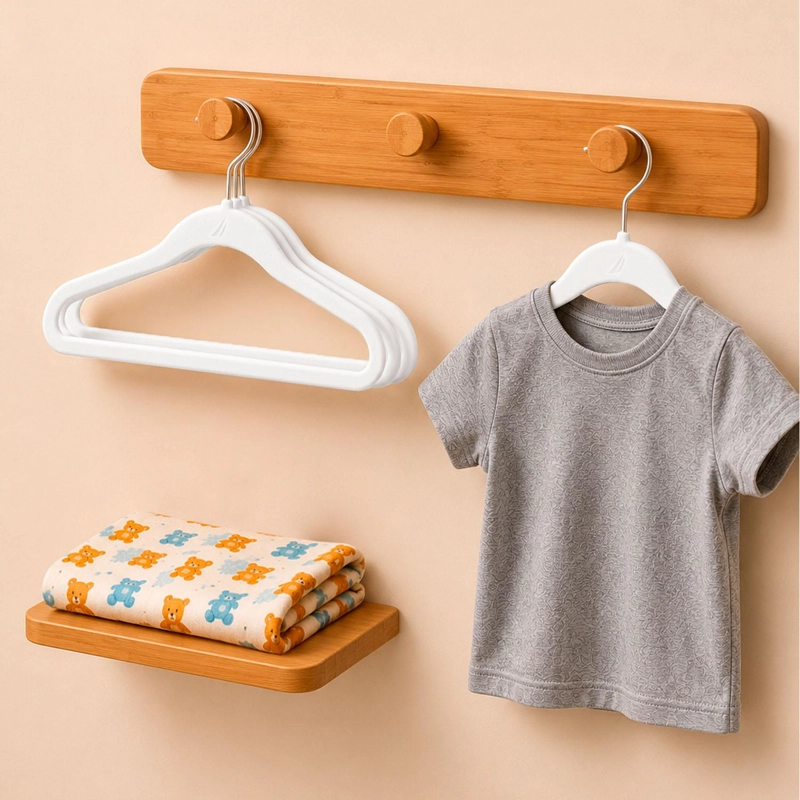 SET 10 COLGADORES PARA BEBÉ PERCHAS BLANCO INFANTILES RESISTENTES PARA CLÓSET - 1