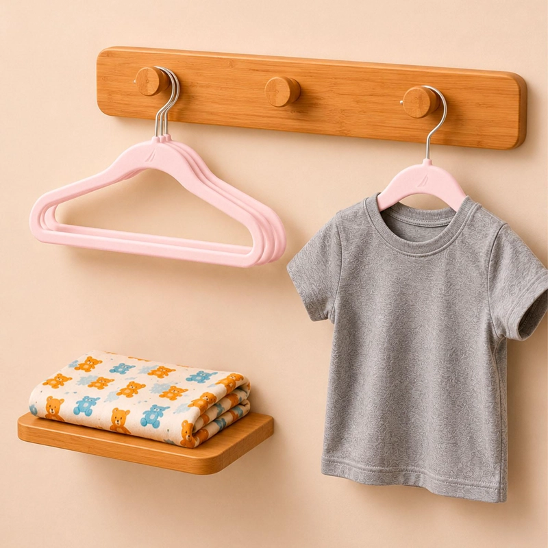 SET 10 COLGADORES PARA BEBÉ PERCHAS ROSADO INFANTILES RESISTENTES PARA CLÓSET - 1