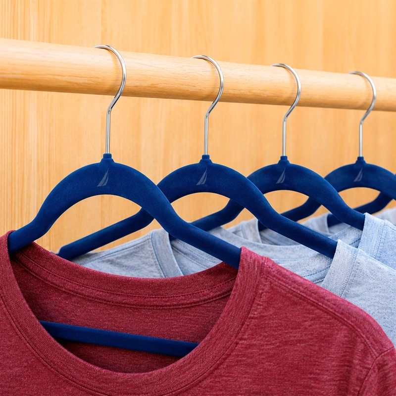 COLGADORES DE ROPA PACK 50 AZUL ANTIDESLIZANTE NAUTICA HOME - 1