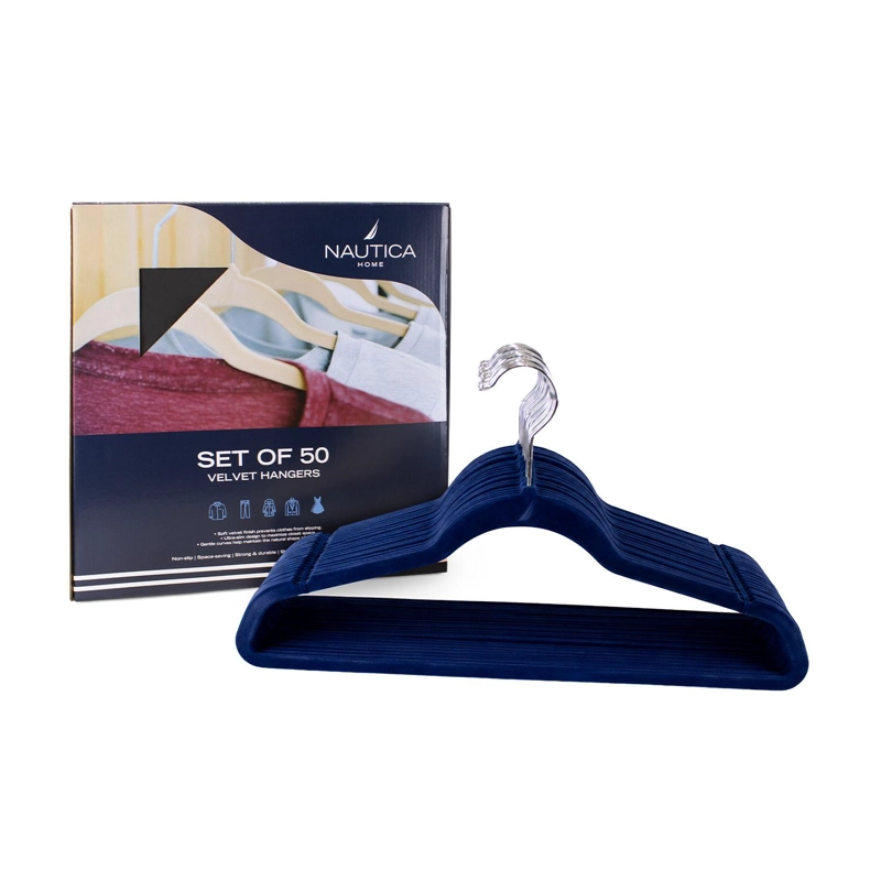 COLGADORES DE ROPA PACK 50 AZUL ANTIDESLIZANTE NAUTICA HOME - 5