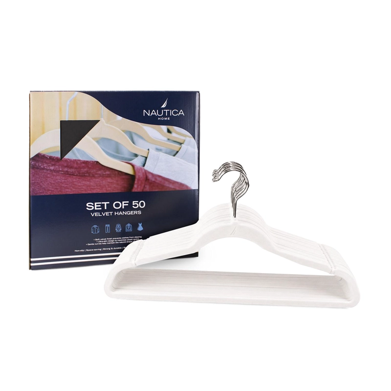 COLGADORES DE ROPA PACK 50 BLANCO ANTIDESLIZANTE NAUTICA HOME - 5