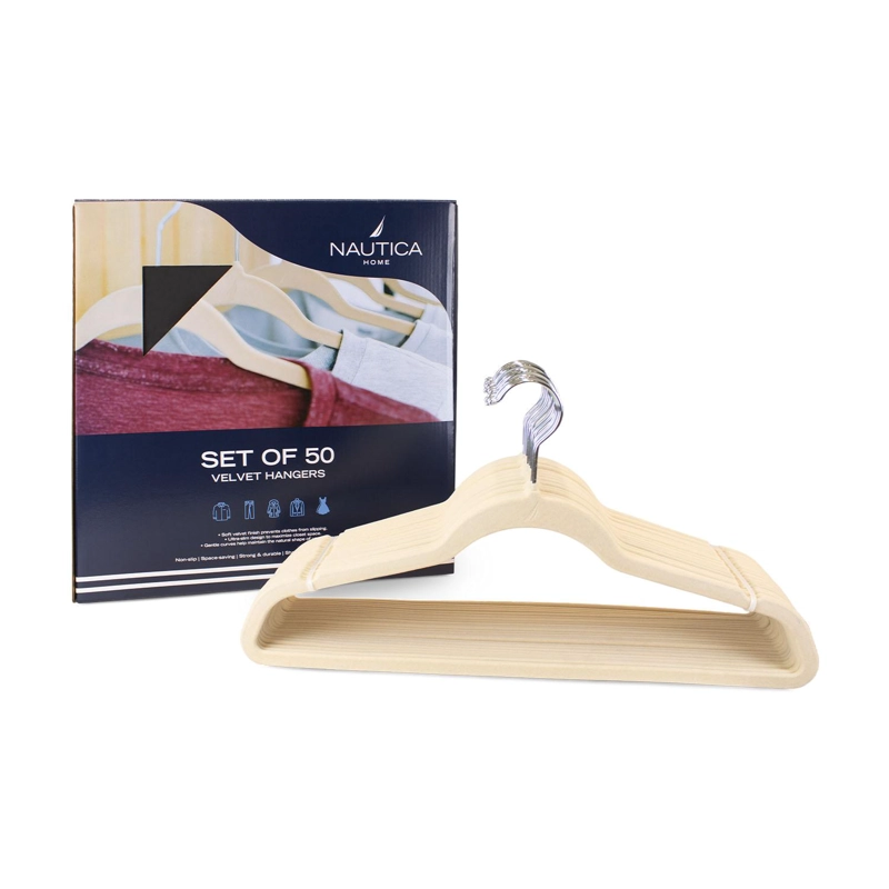 COLGADORES DE ROPA PACK 50 BEIGE ANTIDESLIZANTE NAUTICA HOME - 5
