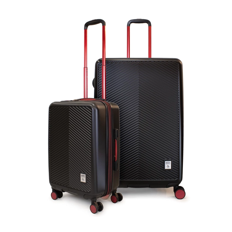 PACK 2 MALETAS CABINA S 10K + L 23K MARSELLA NEGRA CON ROJO PENGUIN - 1