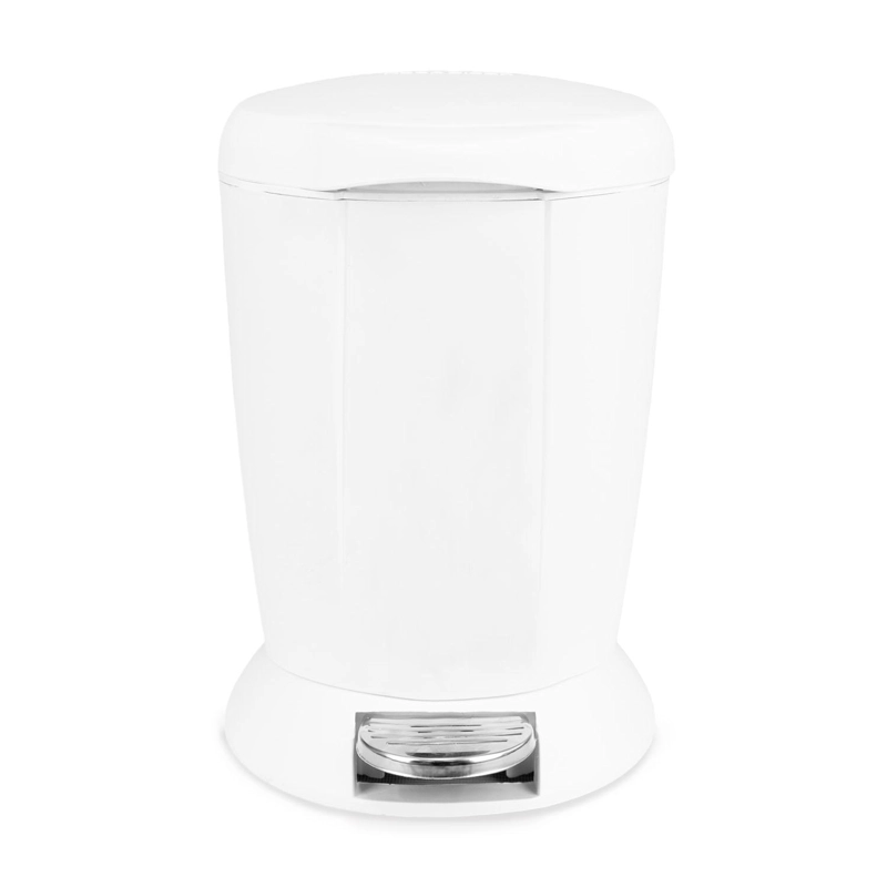 BASURERO CON PEDAL 6 LITROS BAÑO COCINA CIERRE SUAVE BLANCO NAUTICA - 5