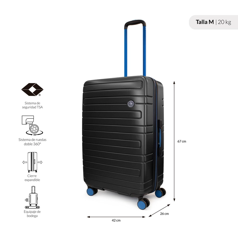 PACK 2 MALETAS CABINA S 10K + M 20K MILAN NEGRO PENGUIN - 3
