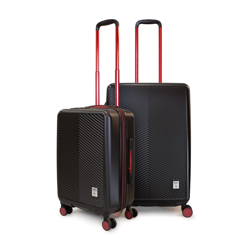 PACK 2 MALETAS CABINA S 10K + M 20K MARSELLA NEGRA CON ROJO PENGUIN - 1