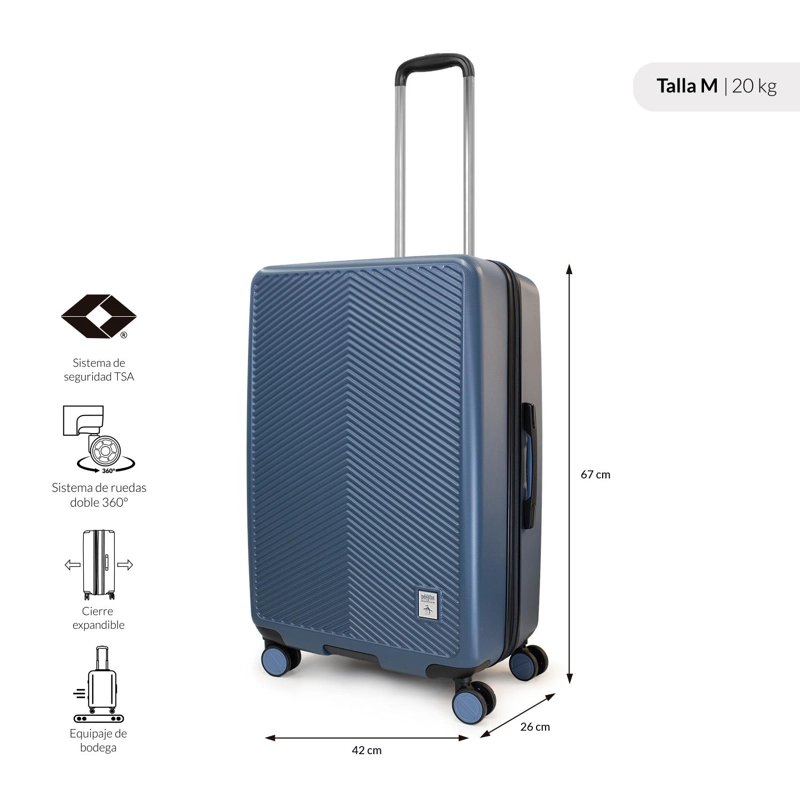 PACK 2 MALETAS CABINA S 10K + M 20K MARSELLA AZUL PENGUIN - 3
