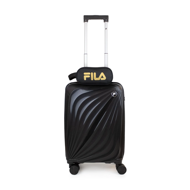 PACK MALETA CABINA 10KG SLAY NEGRA + NECESER SPARK DORADO FILA - 1