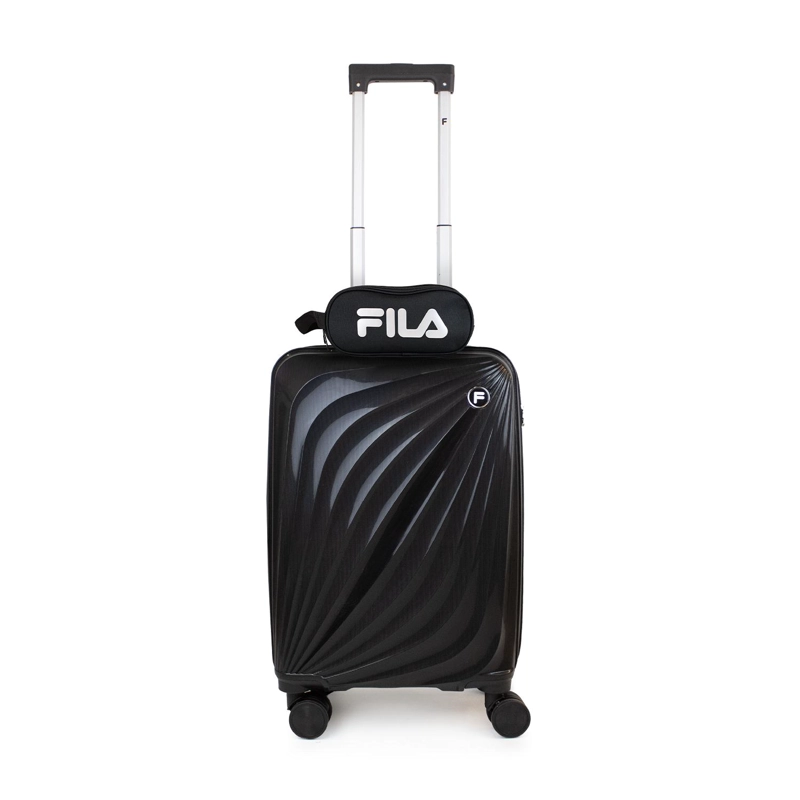 PACK MALETA CABINA 10KG SLAY NEGRA + NECESER SPARK PLATEADO FILA - 1