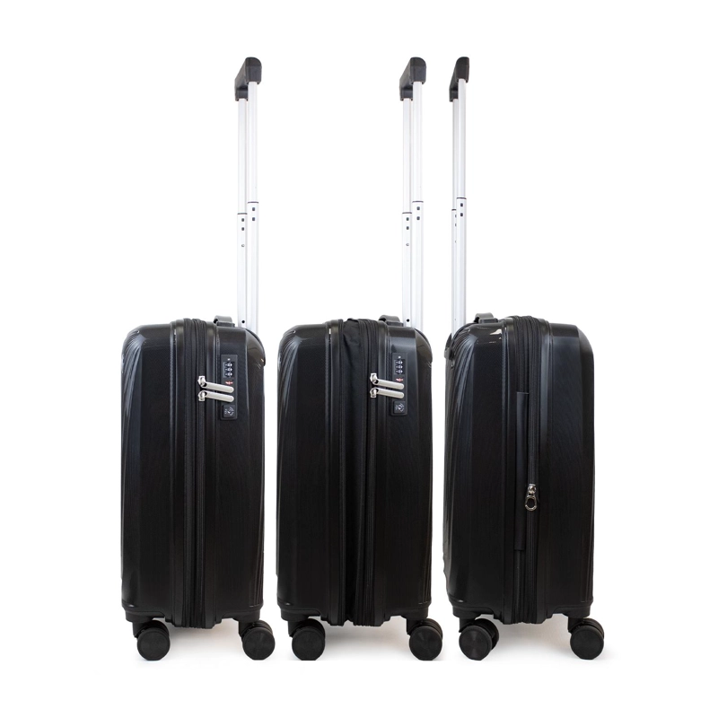 PACK MALETA CABINA 10KG SLAY NEGRA + NECESER SPARK PLATEADO FILA - 6