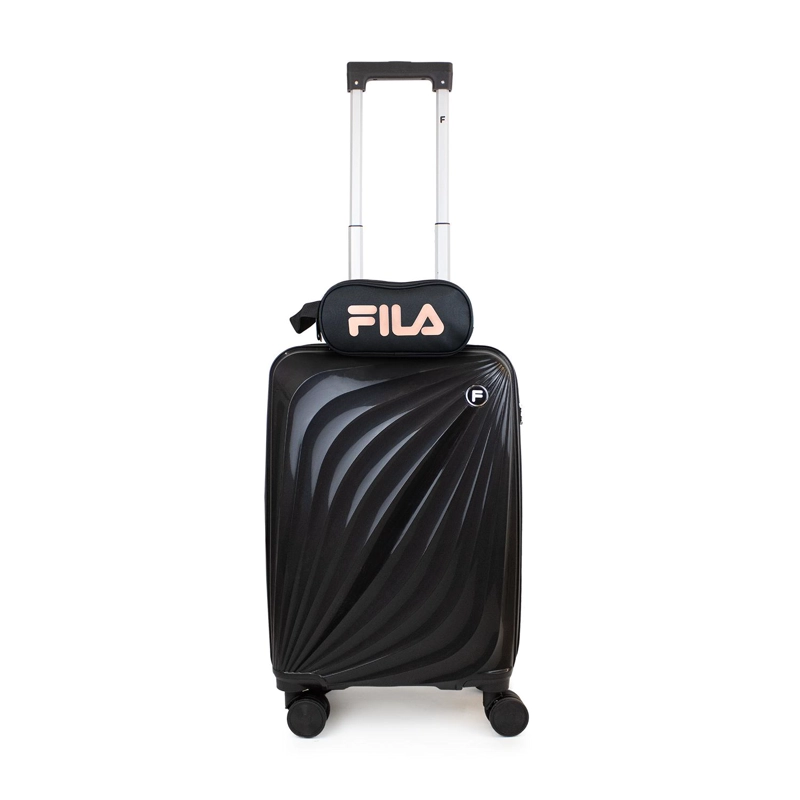 PACK MALETA CABINA 10KG SLAY NEGRA + NECESER SPARK ROSADO FILA - 1