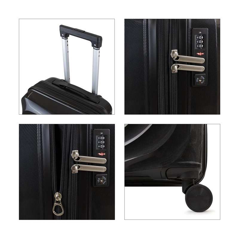 PACK MALETA CABINA 10KG SLAY NEGRA + NECESER SPARK ROSADO FILA - 5
