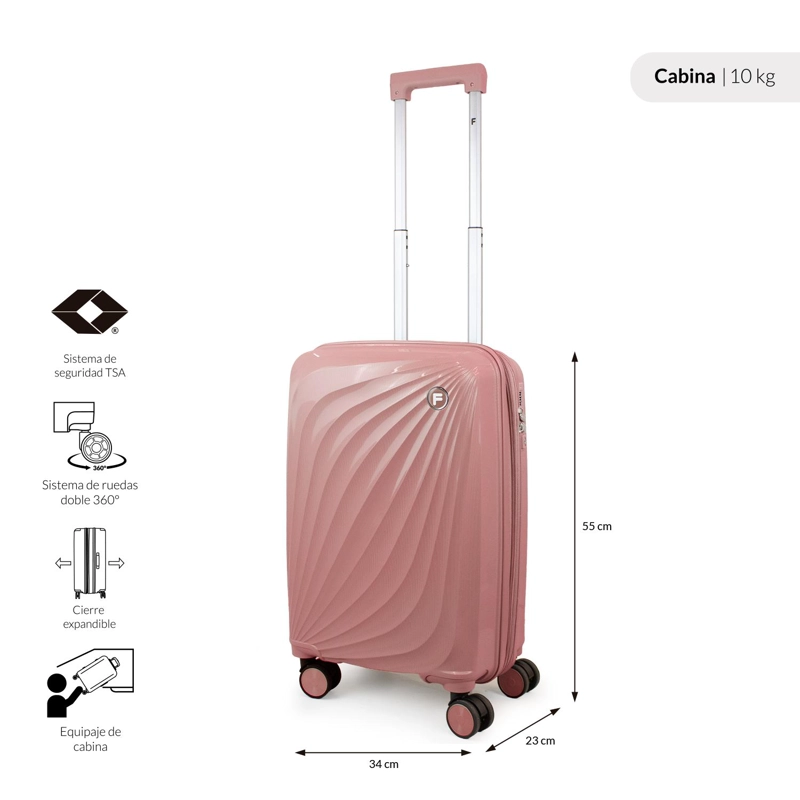 PACK MALETA CABINA 10KG SLAY ROSADA + NECESER SPARK FILA - 3