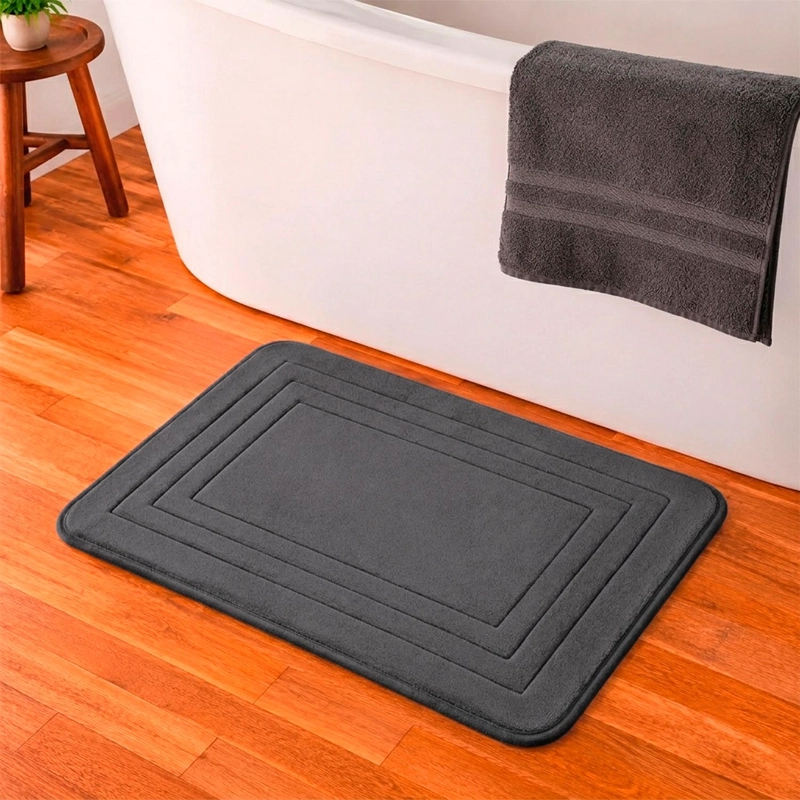 ALFOMBRA DE BAÑO NAUTICA HOME ENMARCADO 40X60CM MEMORY FOAM NEGRA - 1
