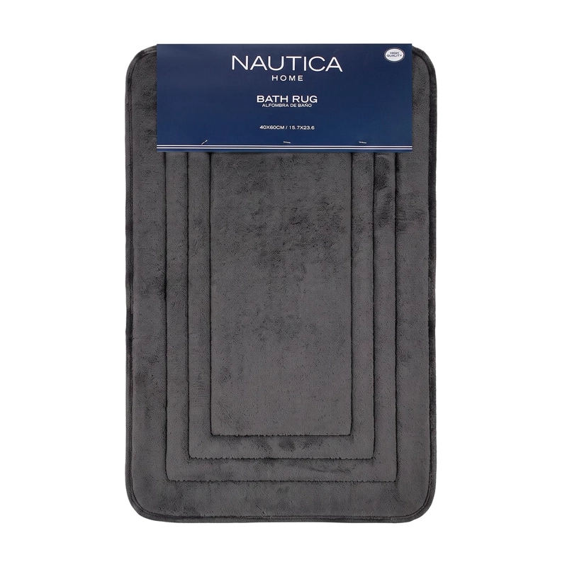 ALFOMBRA DE BAÑO NAUTICA HOME ENMARCADO 40X60CM MEMORY FOAM NEGRA - 2