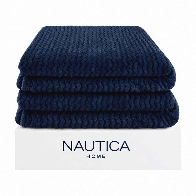 PACK 2 MANTAS DE CAMA NAUTICA HOME JACQUARD FRANELA SUAVE 127X178CM - 2