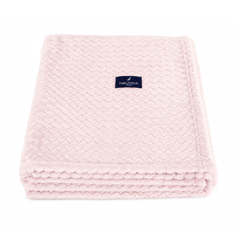 PACK 2 MANTAS DE CAMA NAUTICA HOME JACQUARD FRANELA SUAVE 127X178CM ROSADO - 3