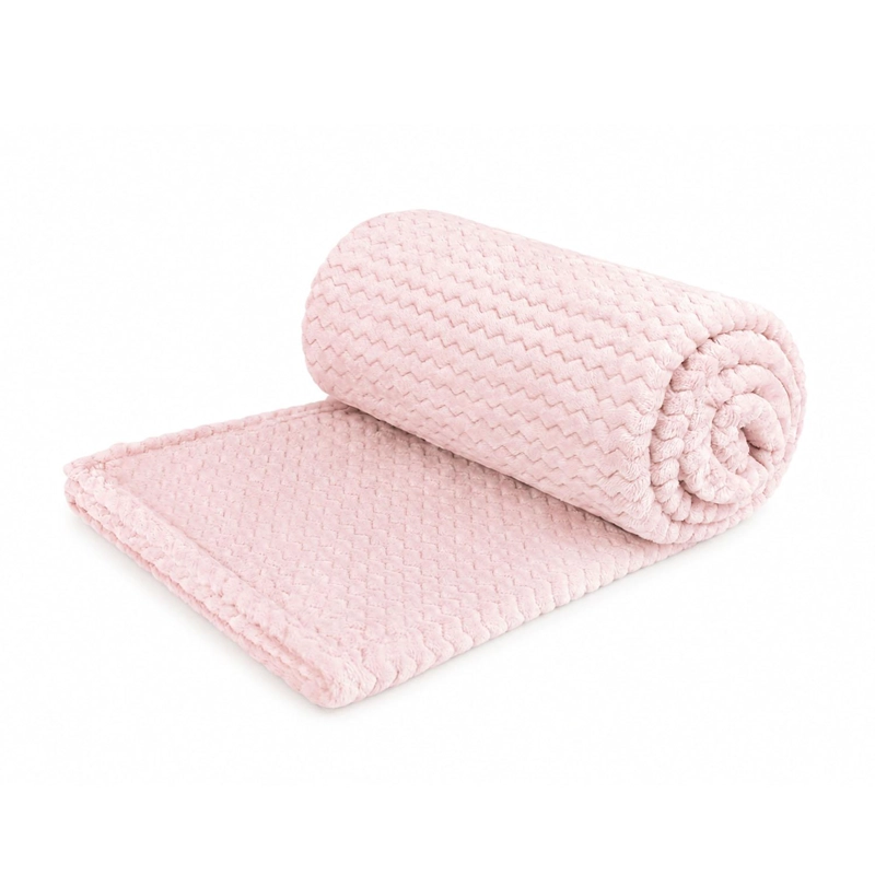 PACK 2 MANTAS DE CAMA NAUTICA HOME JACQUARD FRANELA SUAVE 127X178CM ROSADO - 4