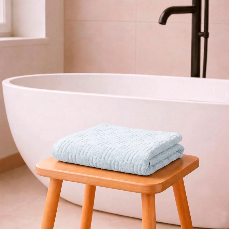 TOALLA DE BAÑO CUERPO SAVOY NAUTICA HOME 76X137CM 100% ALGODON ULTRA SUAVE CELESTE - 1