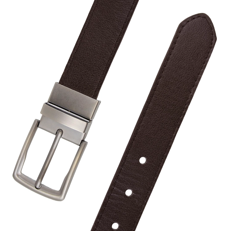 CINTURON HOMBRE REVERSIBLE NEGRO CAFE  HEBILLA GIRATORIA CARVEN - 4