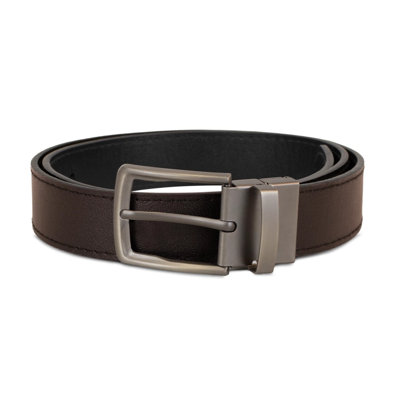 CINTURON HOMBRE REVERSIBLE NEGRO CAFE  HEBILLA GIRATORIA CARVEN - 6