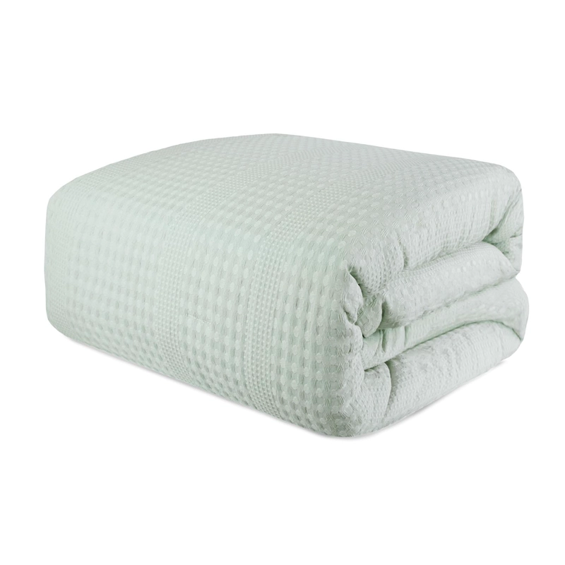 CUBRECAMA QUEEN REVERSIBLE + FUNDAS NAUTICA HOME VERDE AGUA - 4