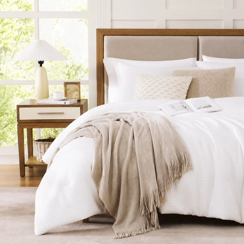 CUBRECAMA QUEEN REVERSIBLE + FUNDAS NAUTICA HOME BLANCO - 1