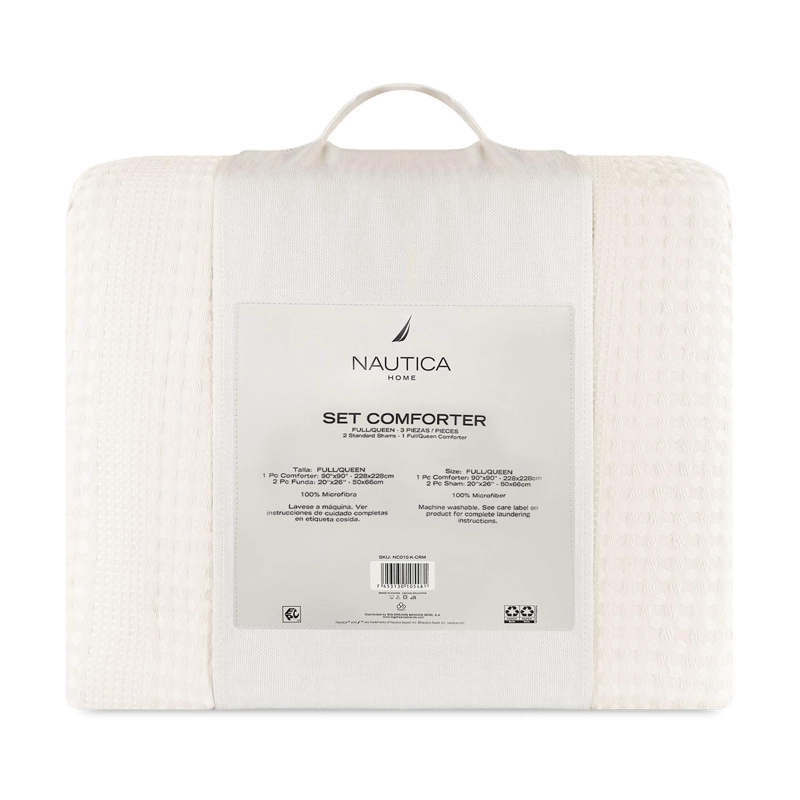 CUBRECAMA QUEEN REVERSIBLE + FUNDAS NAUTICA HOME BLANCO - 3