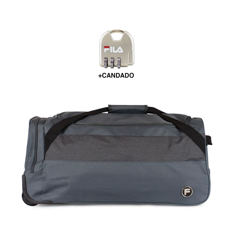 BOLSO DE VIAJE CON RUEDAS FILA OVERLAND M 89LTS GRIS + CANDADO - 1