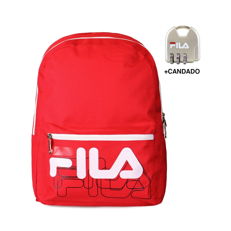MOCHILA FILA ARTUR ROJA + CANDADO - 1