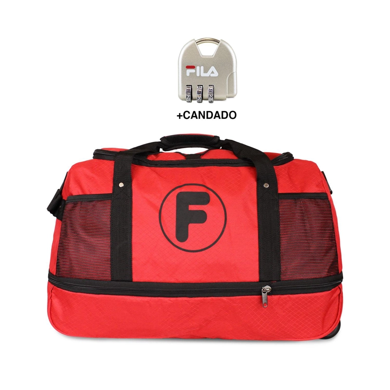 BOLSO MOCHILA CON RUEDAS GOLIAT ROJO + CANDADO FILA - 1