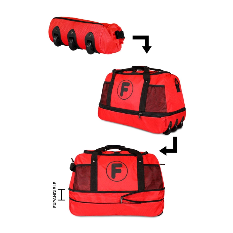 BOLSO MOCHILA CON RUEDAS GOLIAT ROJO + CANDADO FILA - 2