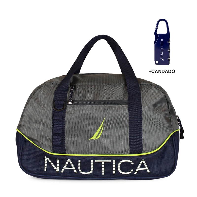 BOLSO DE VIAJE NAUTICA MANNAR S GRIS + CANDADO - 1